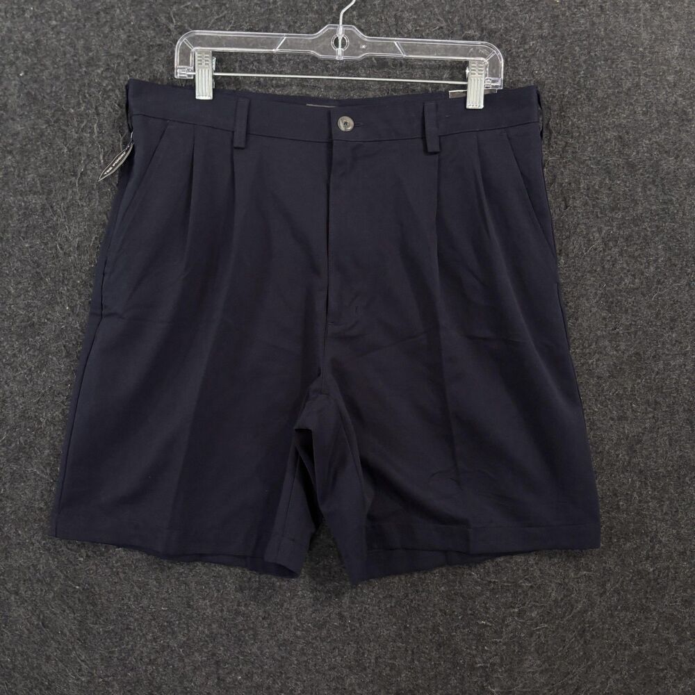 Croft & Barrow Golf Shorts Men's 34 Navy Microfiber 8" Moisture Wicking Pockets